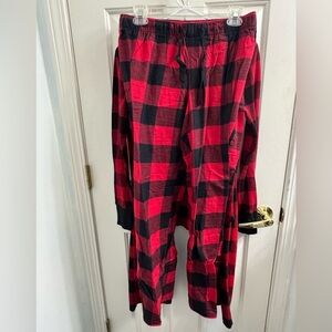 Old Navy Red and Black Red Buffalo Plaid Pajama Bottoms and top